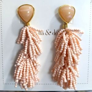 Stella & Dot Riva Tassel Blush Earrings